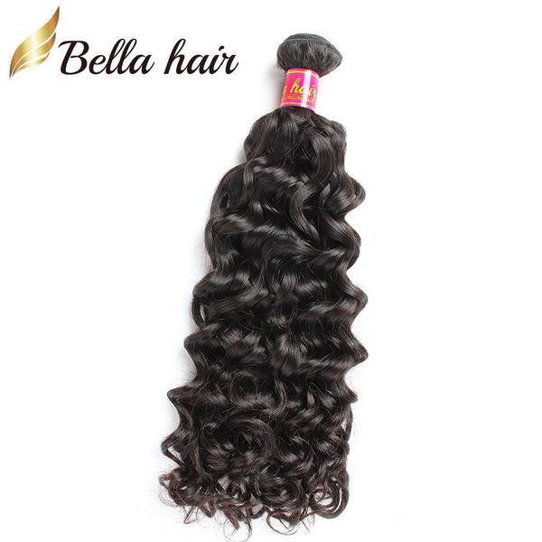 bellahair malese onda d'acqua estensioni dei capelli fasci di capelli capelli vergini tesse 1030 pollici doppia trama