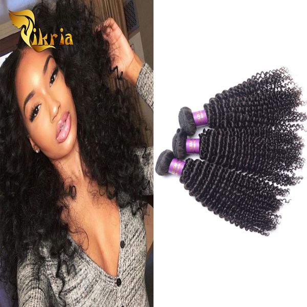 

remy kinky curly human hair indian peruvian mongolian malaysian 3 piece human hair wefts kinky curly weave clip in hair extension, Black