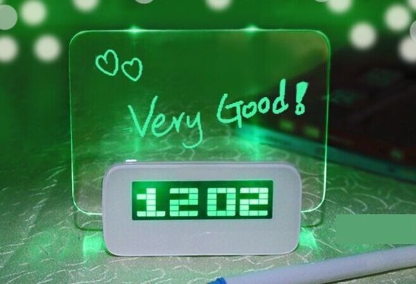 

message board green light digital alarm clock with 4 usb port hub (usb) 0201009 c