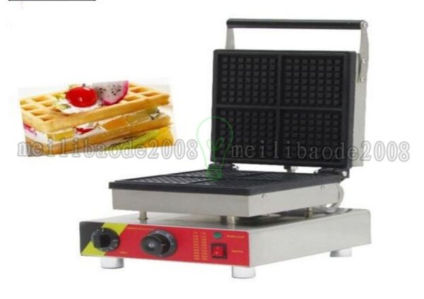 Equipamento popular de processamento de alimentos de lanche Ferro fundido comercial 220V Elétrico Mini 4 Quadrado Waffle Waffle Máquina com CE Myy