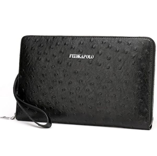 

factory wholesale men bag high-grade package ostrich grains business purse euramerican fashion trend in man handbag ostrichs grain large cap, Red;black