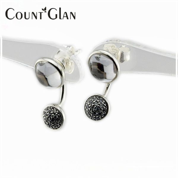 

2016 New Dazzling Poetic Droplets Silver Stud Earrings With Clear CZ 925 Sterling Silver Women Jewelry DIY, Golden;silver