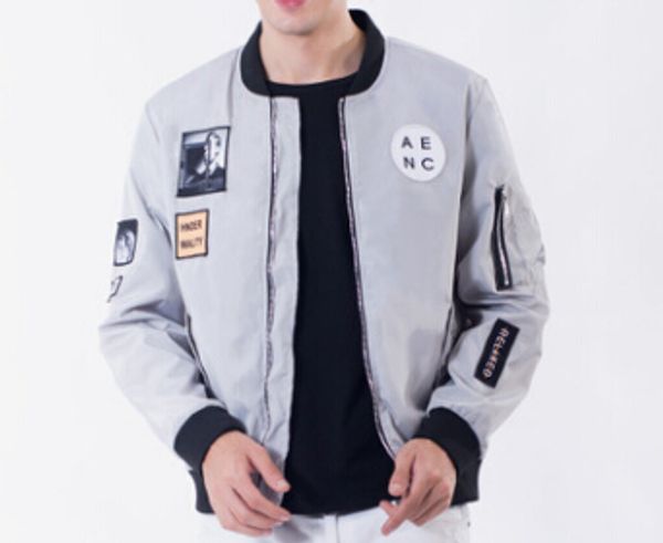 

New Style Men Bomber Jacket Hip Hop Patch Designs Slim Fit Pilot Bomber Jacket Coat Men Jackets Size M-4XL