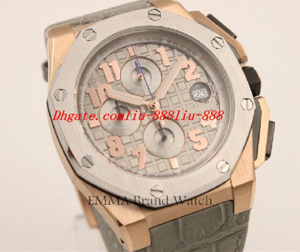 

luxury wristwatch men's royal quartz watch men chronograph fashion grey dial big 45mm swatches relogio masculino reloj, Slivery;brown