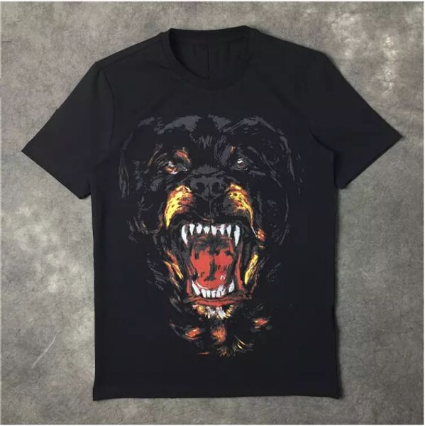

2017 new fashion animal print famous luxury brand tee t shirts for men women cotton free shipping, White;black