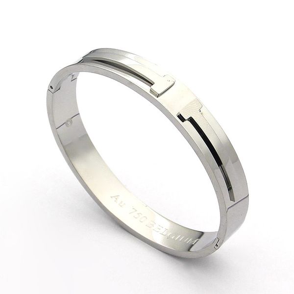 

Оптовая titanium стальной браслет высокое качество двойной T открыть браслет розовое