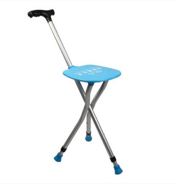 

wholesale- old man stool walking stick tripod folded walking stick old man special equipment massage big sitting board/241028