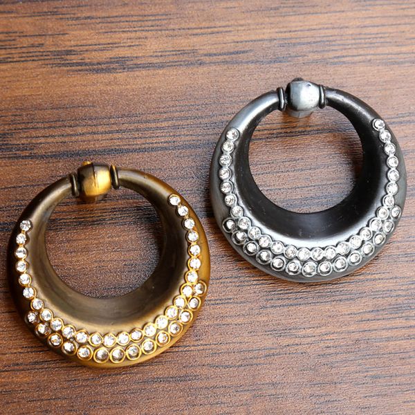 2019 Retro Fashion Rhinestone Drop Rings Drawer Tv Cabinet Knobs