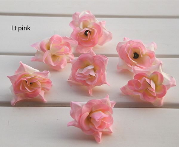 DIA: 4.5cm / 1.78inc Großhandels50PCS geben Verschiffen emulational silk rosafarbenen Blumenkopf für Haus, Garten, Hochzeit oder Hut oder Kleiddekorationfeiertag frei