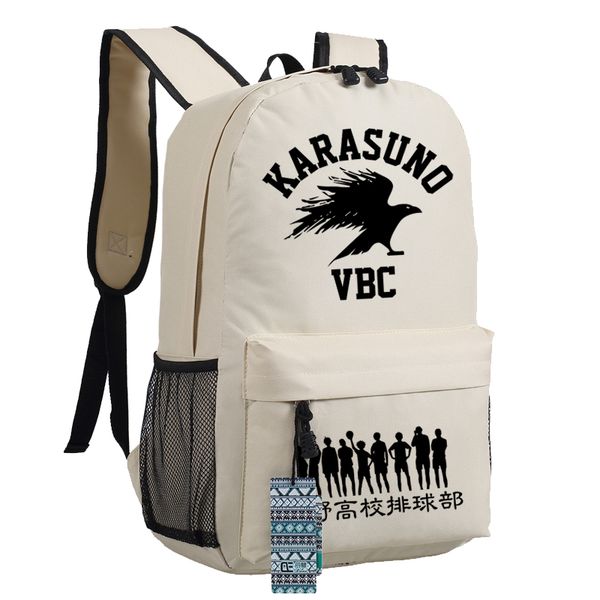

wholesale- anime haikyuu backpack oxford karasuno schoolbags travel lapbag gift