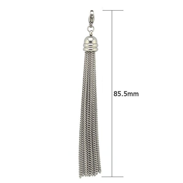 

wholesale- high-quality 316 stainless steel tassel for pendant/keychain charms fashion jewelry with lobster clasp (no locket, Bronze;silver