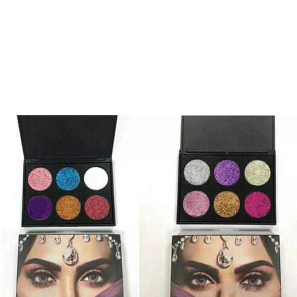 

2017 New Hot Makeup Glitter 6 color Palette 2 Style Eyeshadow 6 Color Beauty Glitter DHL Shipping