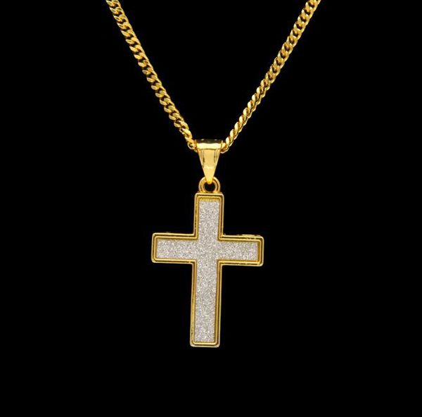 

18k gold cross pendant necklace silver platinum plated fashion women jewelry perfect gift for love 2017 chirstmas gife