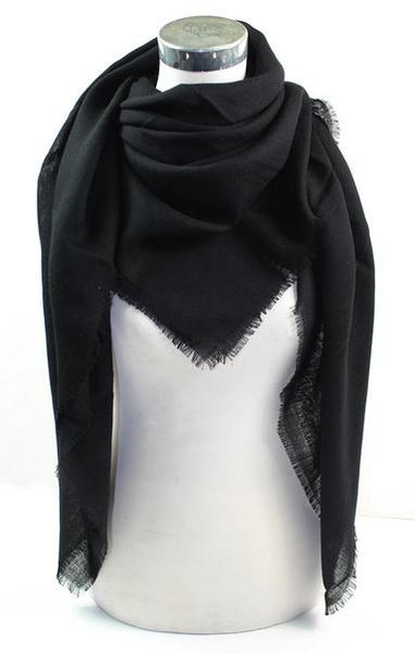 

Silk wool all olid black lady 140cm quare hawl women wrap carf mu lim hijab