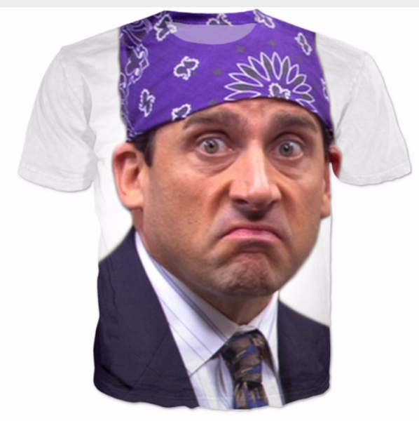 

fashion mens/womans michael scott t-shirt summer style funny 3d print casual t-shirt plus size aa233, White;black