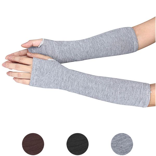 

wholesale- fashion women gloves winter wrist arm hand warmer knitted long fingerless gloves mitten coffee gray black, Blue;gray