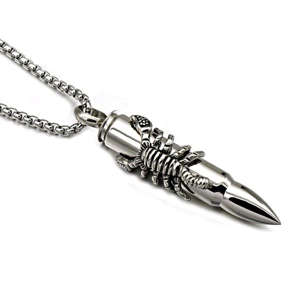 

jewelry animal pendant color steel men titanium steampunk gold/silver bullet mcw scorpion for stainless necklaces fwwwx