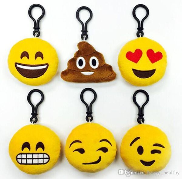 

bag pendant QQ Expression Stuffed Plush doll emoji toys for Kids Emoji Keychains Mixed Keyrings 21 style kindergarten DIY gift