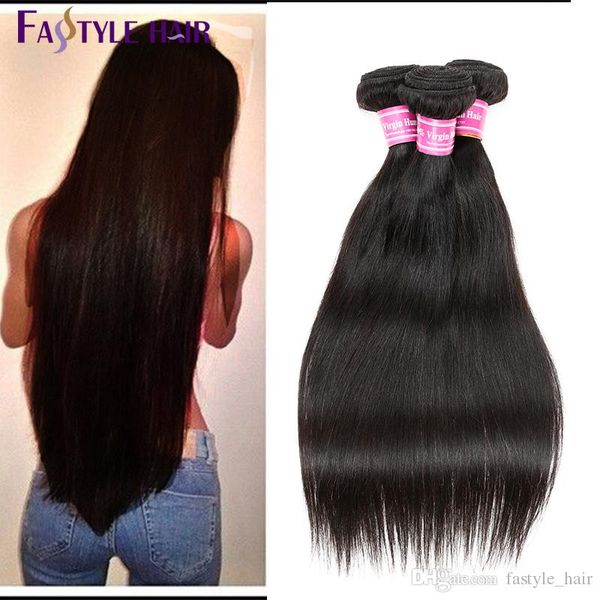 

fastyle malaysian straight hair extensions unprocessed brazilian peruvian indian mink virgin human hair bundles dyeable cheap, Black