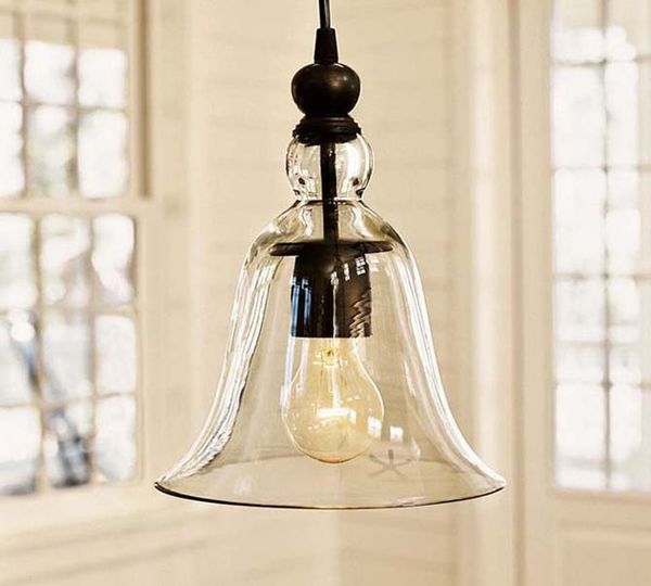 Creative 110 240v Ecopower 1 Light Vintage Hanging Big Bell Glass Creative 110 240v Ecopower 1 Light Vintage Hanging Big Bell Glass Shade Ceiling Lamp Pendent