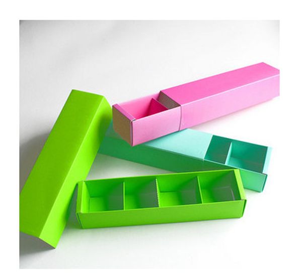 

2017 новый горячий продажа розовый синий зеленый десерт macaron box 4 полости красочные macarons кондитерские упаковочные коробки