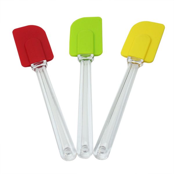 

wholesale- silicone cake spatula scraper butter knife 245mm cream mixer cooking baking kitchen utensil random color