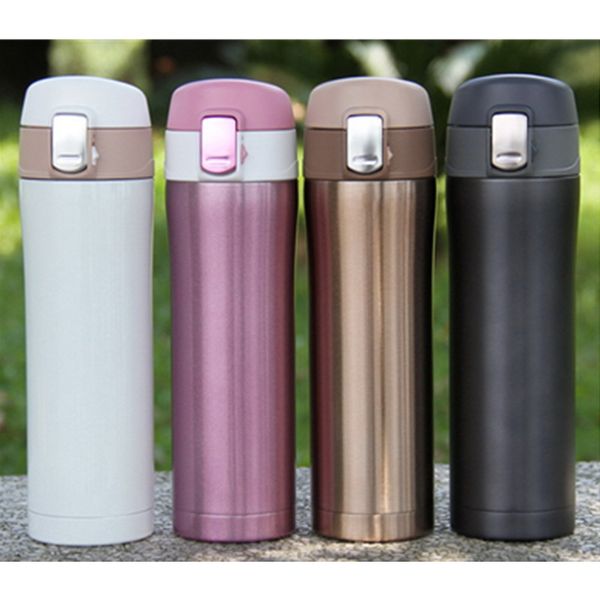 

wholesale- 4 colors home kitchen vacuum flasks thermoses 420ml stainless steel insulated cup coffee mug travel drink bottle