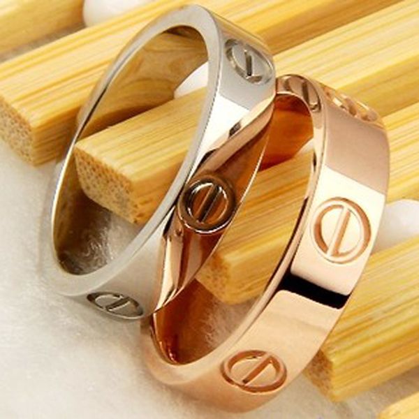 

316l titanium teel nail ring lover band ring ize for women and men in 4mm 6mm width brand jewelry ale