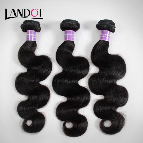 3 pcs lote 8-30 polegadas Peruano Virgem Cabelo Cabelo Onda Grau 7A Não Transformado Peruano Cabelo Humano Weave Pacotes Natural Black Extensions pode ser corante