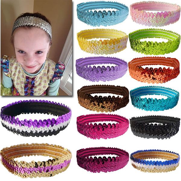 

32 color sports headband stretch sequin headband softball soccer hair accessories, Silver