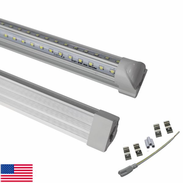 Tubos de tubo LED de porta LED de 2 pés de 2 pés de 4 pés de 5 pés de 5 pés de 8 pés lâmpadas de tubo LED T8 Luzes integradas SMD2835 TUBOS DE LEDOS DE LINHA DUPLA 100-305V