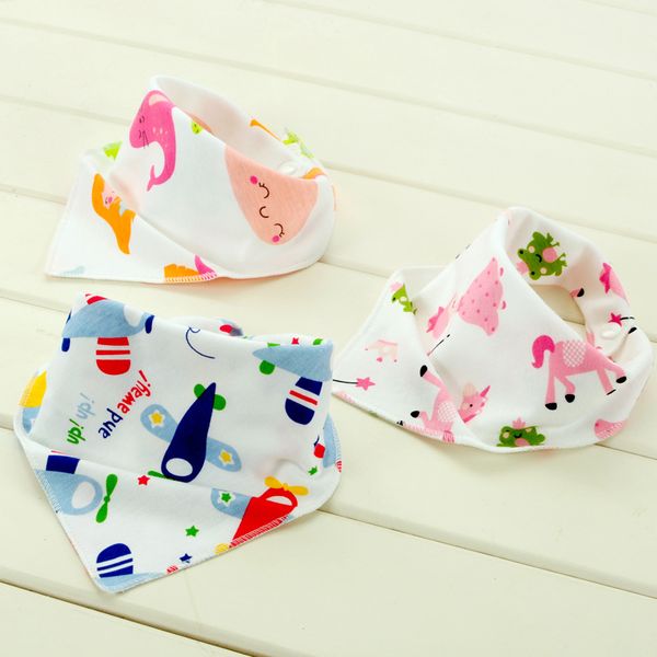 5 шт. / Лот Baby Bibs 100% хлопчатобумажная голова шарф мальчика Kerchief Girl Bib ZJ-A6R8E