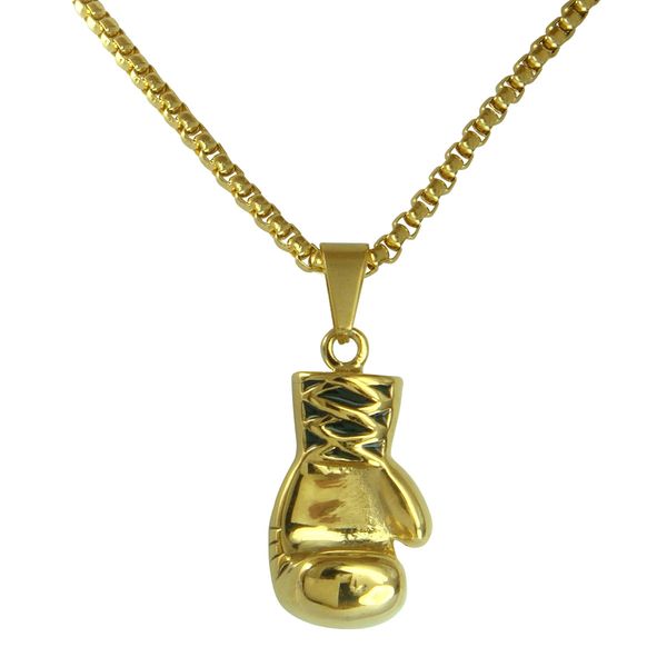 

women 18k gold gf stainless steel boxing glove pendant chain necklace n216b, Silver