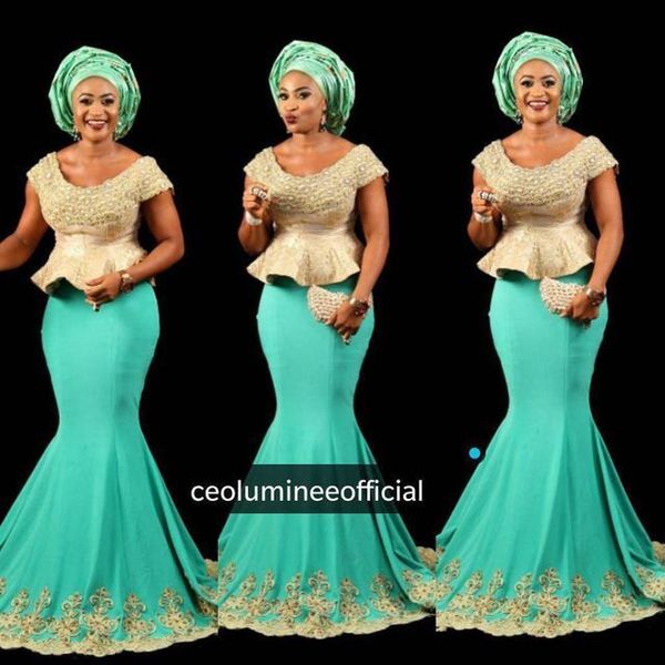 

nigerian aso ebi 2017 prom party dresses fitted robe de soiree longo dubai evening gowns with ruffles prom dress, Black