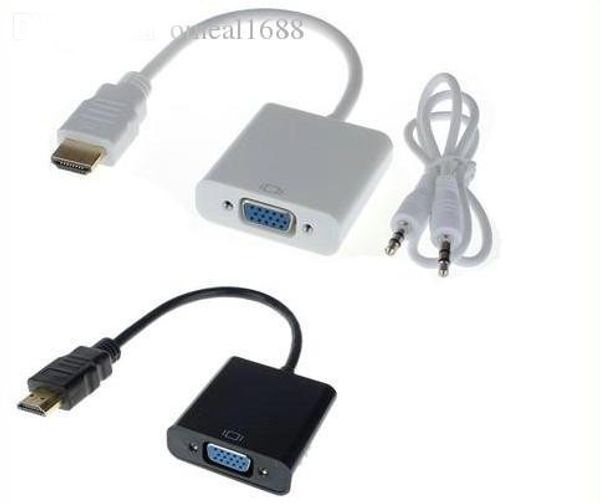 

1080p hdmi to vga converter adapter with audio usb cable for pc dhl om-cf4