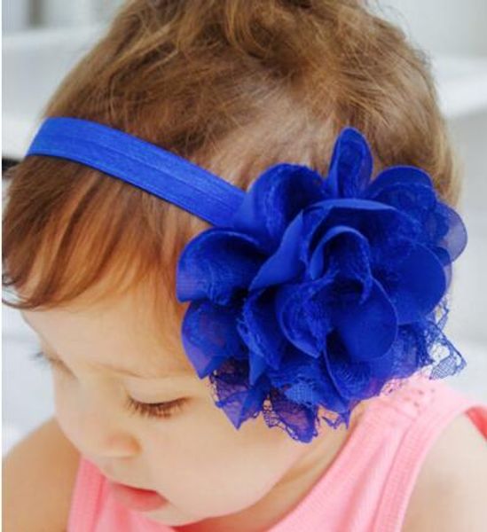 

hair accessories baby girl cute soft lace flower elastic headbands yh443, Slivery;white