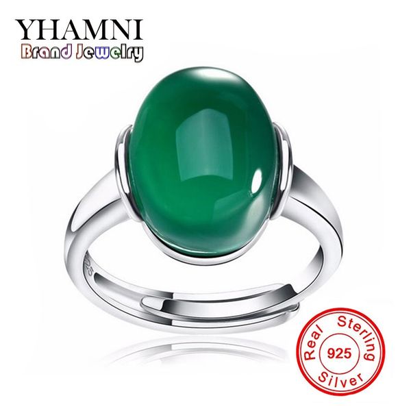 

yhamni luxury 925 sterling silver rings pure natural gem crystal luxury jewelry brand wedding engagement ring for women and men yyby, Slivery;golden