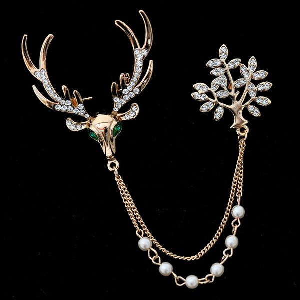 

2017 good quality jewellery for girls and party deer brooches full shining brooches for wedding girl, Gray