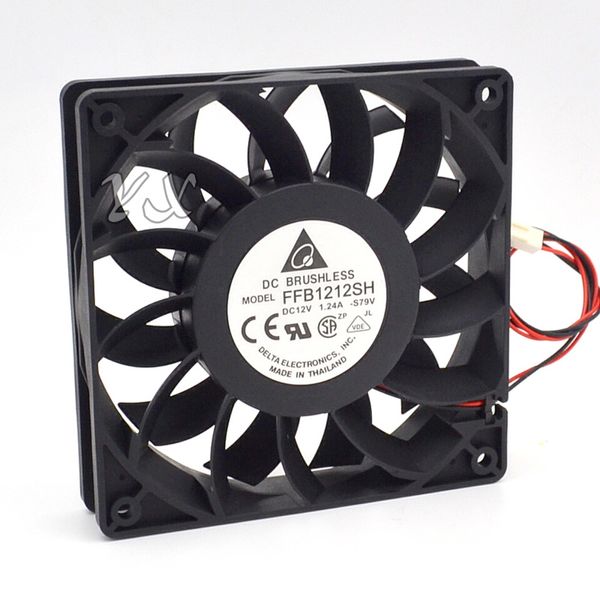 Delta FFB1212SH 12025 Için ücretsiz Kargo endüstriyel fanlar 12 cm 120mm DC 12 V 1.24A 3-pin sunucu inverter kasa eksenel soğutucu