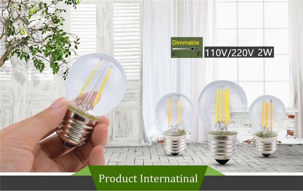 

led light bulbs g45 2w dimmable 110v/220v led bulb e12/e14/e17/e26/e27/b15/b22 socket soft white globe light bulb 15 watt replacement
