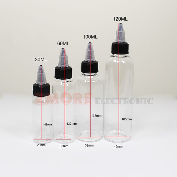 

30ml 60ml 100ml 120ml transparent bottle ink bottle e liquid fruit juice oil e-cig plastic drop bottle
