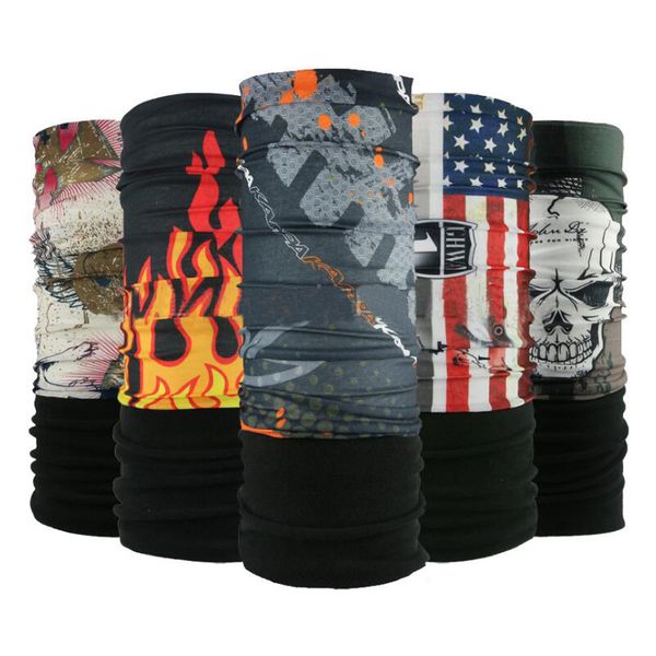 

wholesale-winter autumn fleece bicycle multi functional bandana headband seamless tubular magic bandana tube ring scarf outdoor sport, Blue;gray