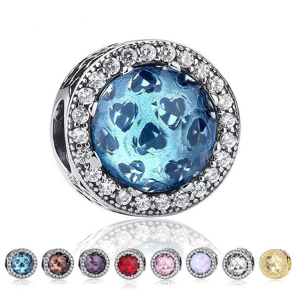 

s925 pure silver charms sterling silver inlaid opal round loose beads manufacturers selling diy fine jewelry ing