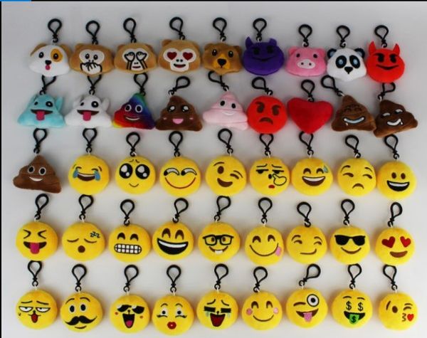 

New 55 tyle emoji toy for kid emoji keychain mixed emoji keyring bag pendant 5 5 2 5cm hipping