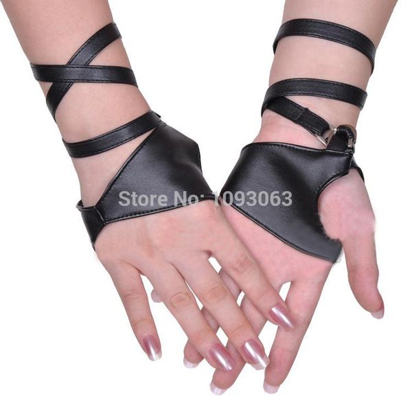 

wholesale- bar nightclub half palm strap style gloves pole dancing singing performance jazz black, Blue;gray