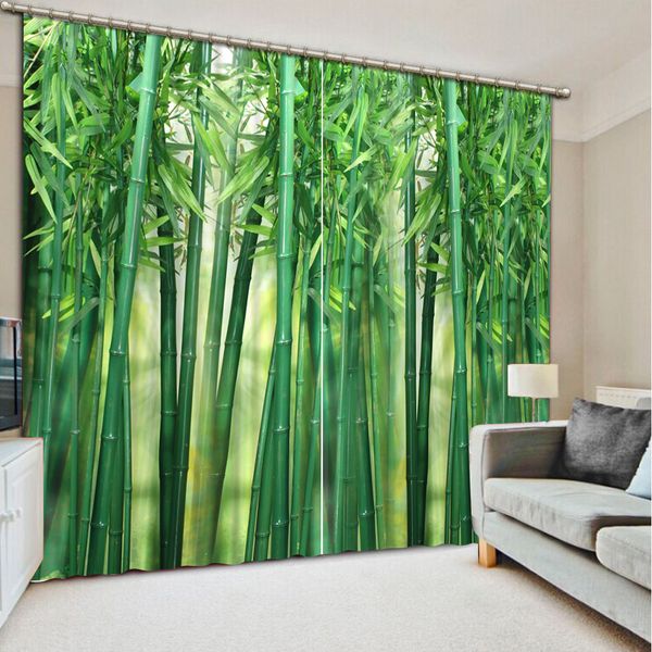 Decoração clássica para casa, cortina personalizada de bambu verde, decoração moderna para casa, quarto