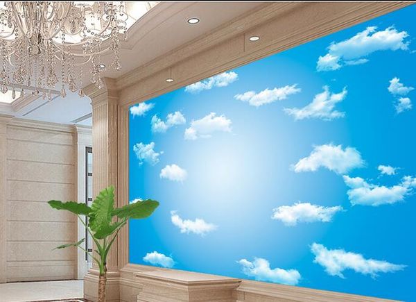 Original Hd Blue Sky And White Clouds Background Wall Ceiling