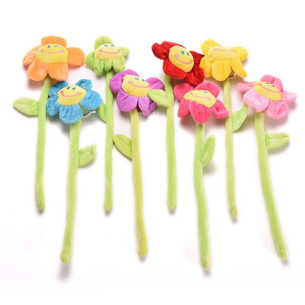 

wholesale- 1pcs cartoon sunflower curtain clip plush flexible tieback toy home dcor lovely girls gift new arrival plush plants