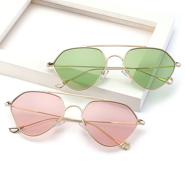 

2017 new ladies irregular sunglasses, fashion wear popular color glasses, men and women sunglasses wholesale, White;black