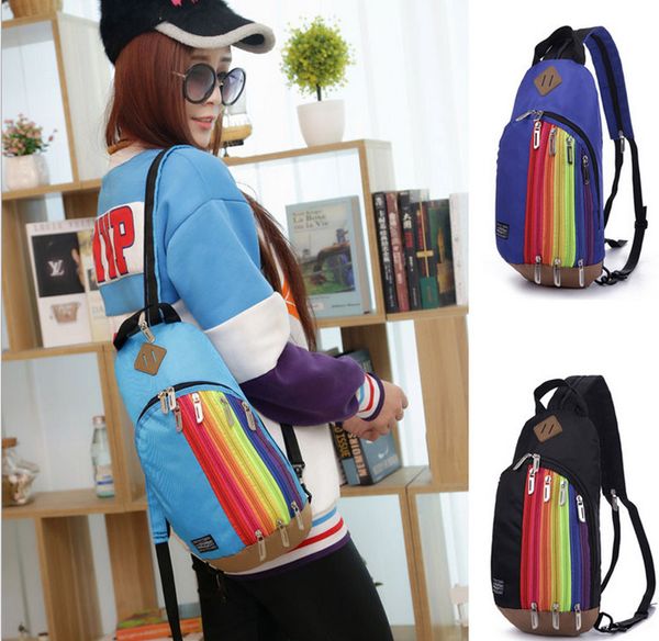 

5pc lot 2017 new backpack tyle women children backpack rainbow houlder bag nylon che t pack fa hion bag